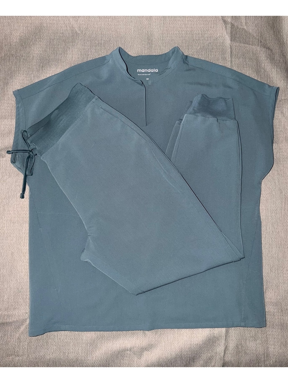 Mandala Scrub Set- Stormy Sky-Top XS/Pants PS